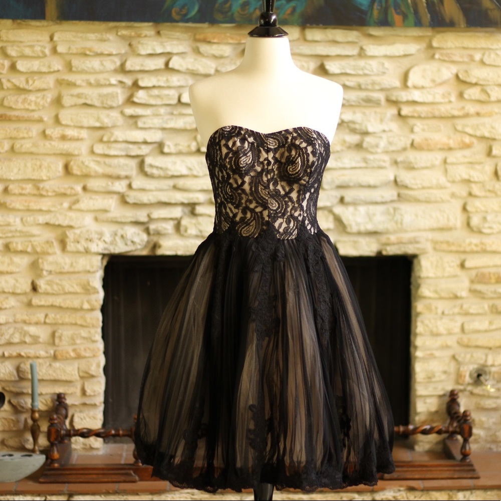 Ted Baker Dress Strapless - Size 1 - Langley Black